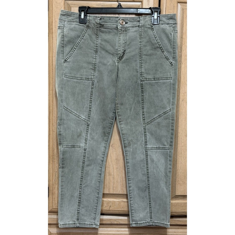 American Eagle Outfitters Jegging Crop Pants Womens Size 10 Olive Green Stretch